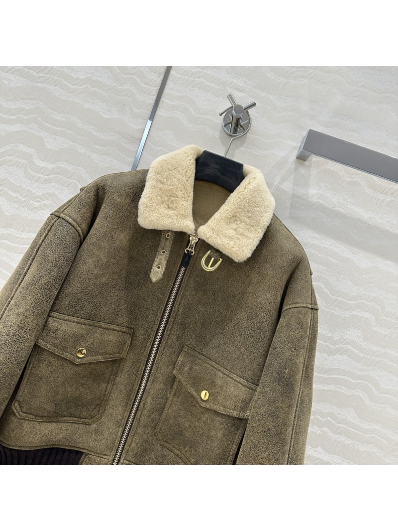 Celine Limited Edition Shearling Aviator Jacket - Distressed Brown