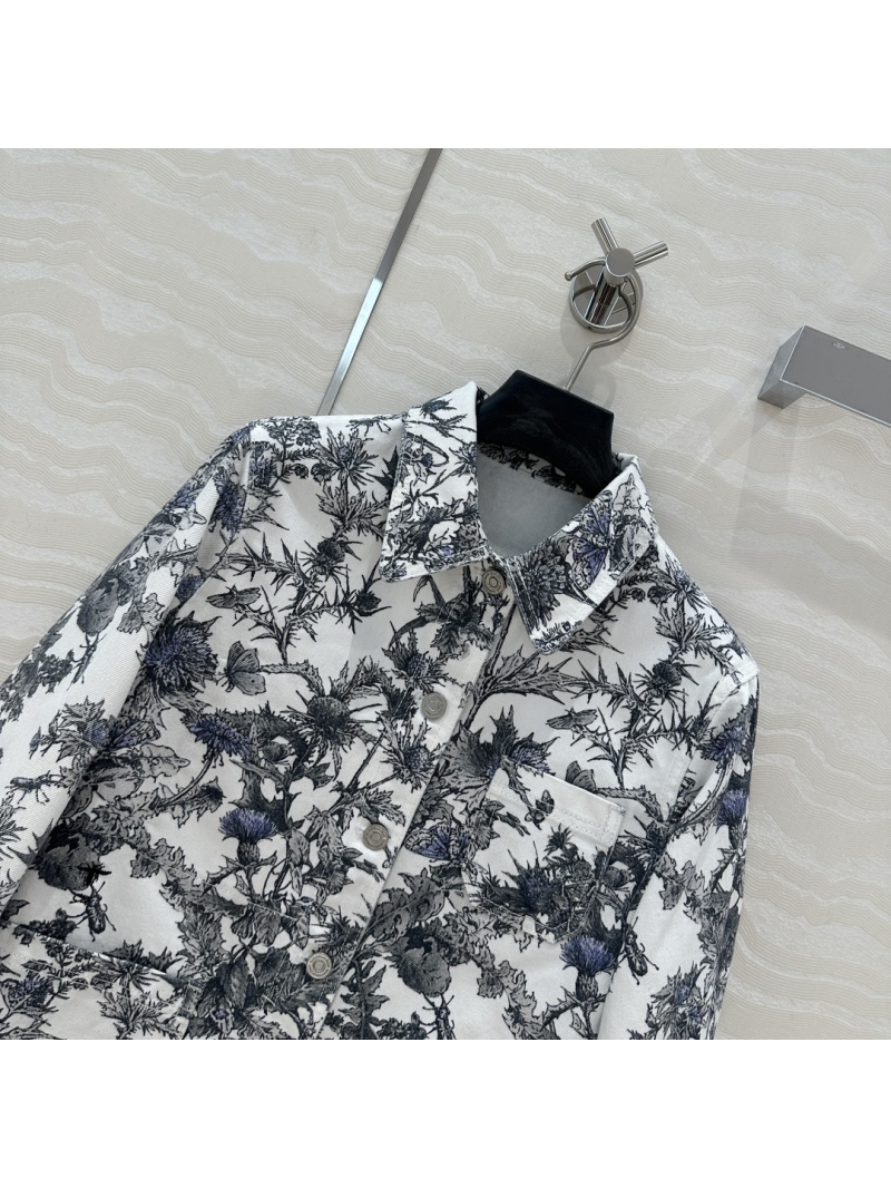 Dior MissDior 2024 Fall/Winter Collection Stylish Denim Jacket with Floral Print - Blue