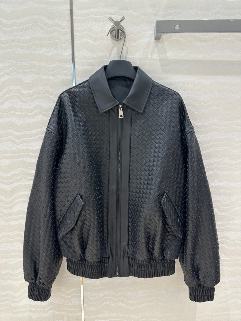 Bottega Veneta Vintage Modern Woven Leather Jacket – Black