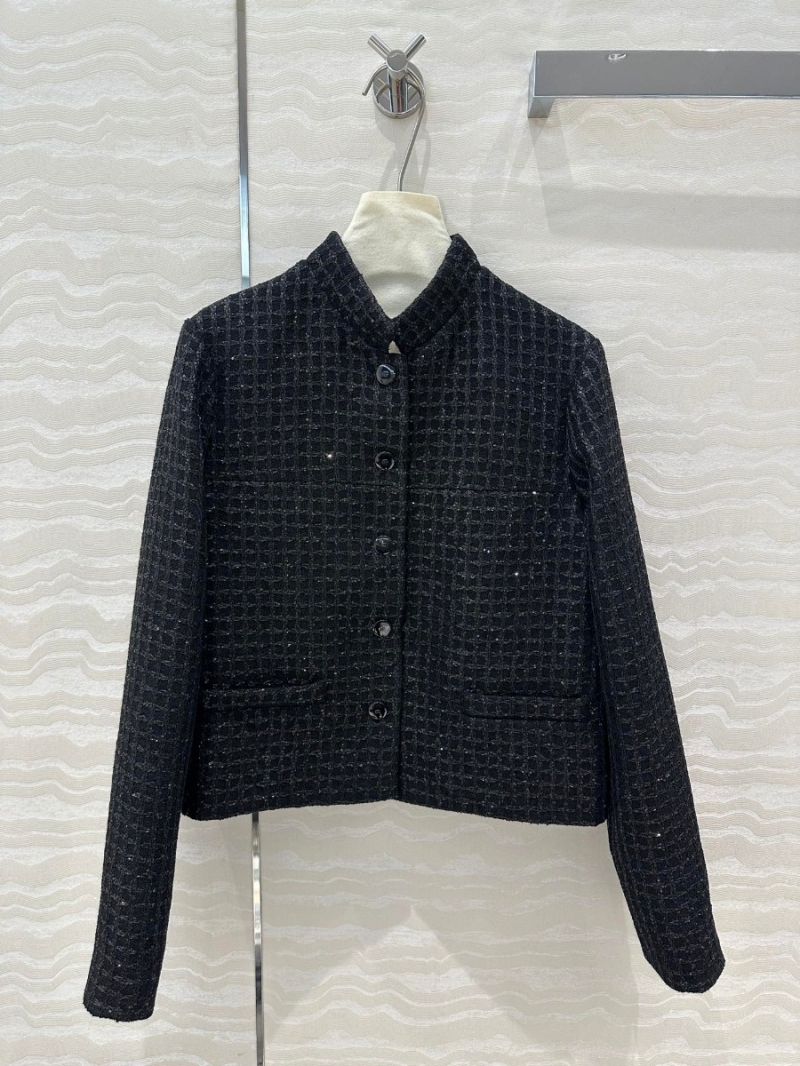 Chanel Coco25C Black Sequin Tweed Wool Jacket