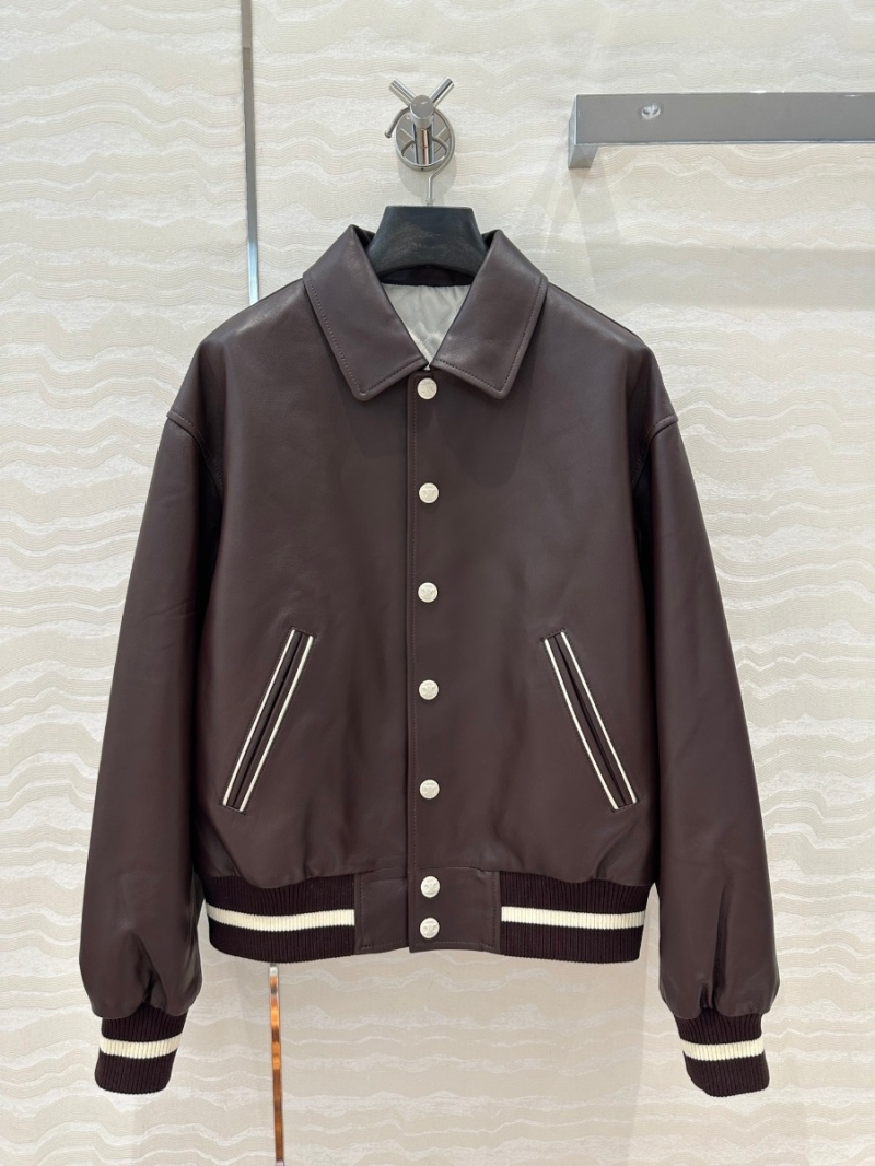 Celine Vintage Modern Lambskin Bomber Jacket Classic Brown