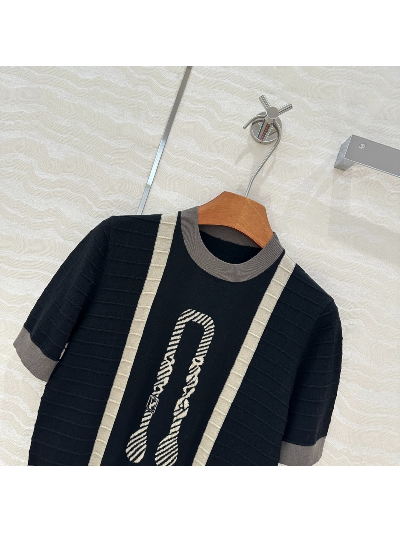 Hermès 25S Collection Elegant Knit Top Black