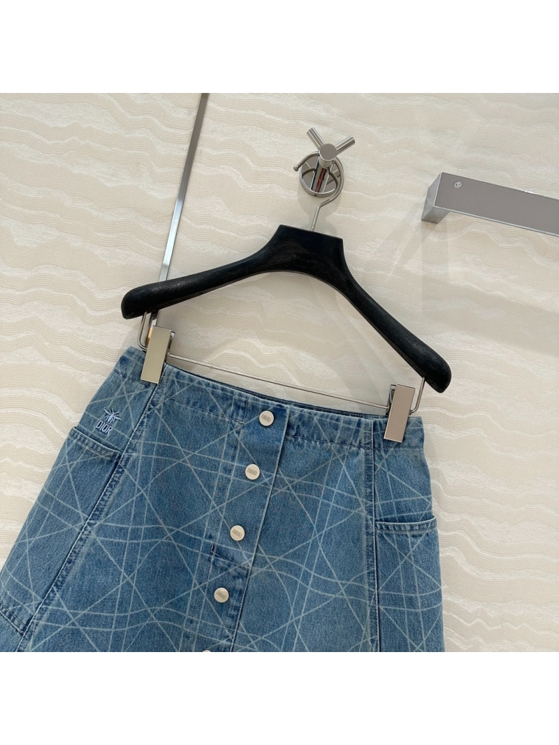 Dior Miss Dior Collection Vintage-Inspired Denim Skirt Blue