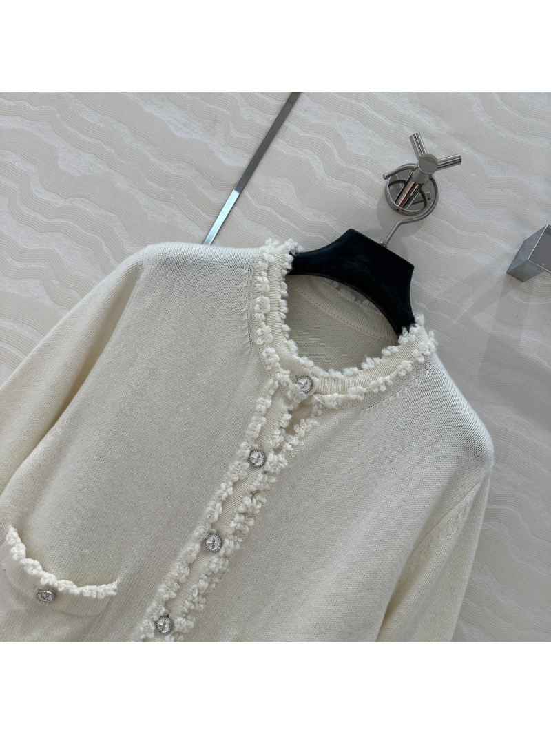 Chanel Coco Classic Fringed Cardigan in White