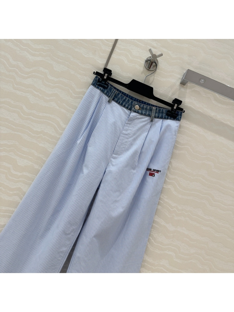 Alexander Wang Denim Fusion Sleek Wide-Leg Pants in Blue