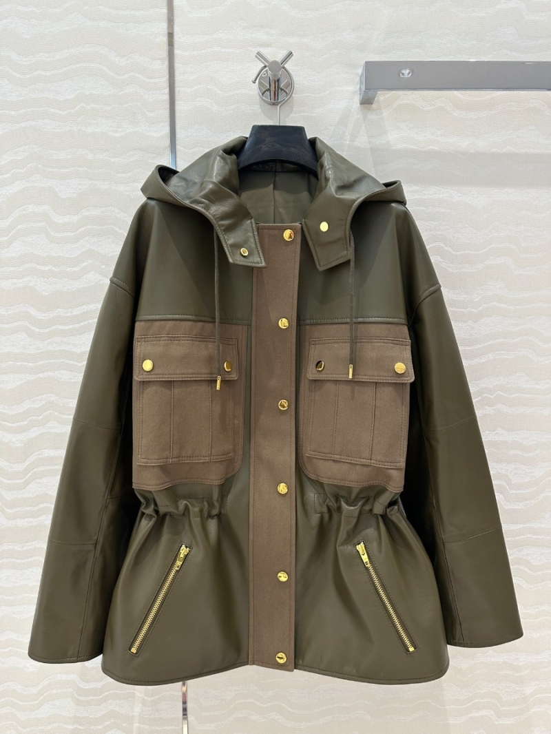 Celine Retro Rugged Parka Jacket in Military Green