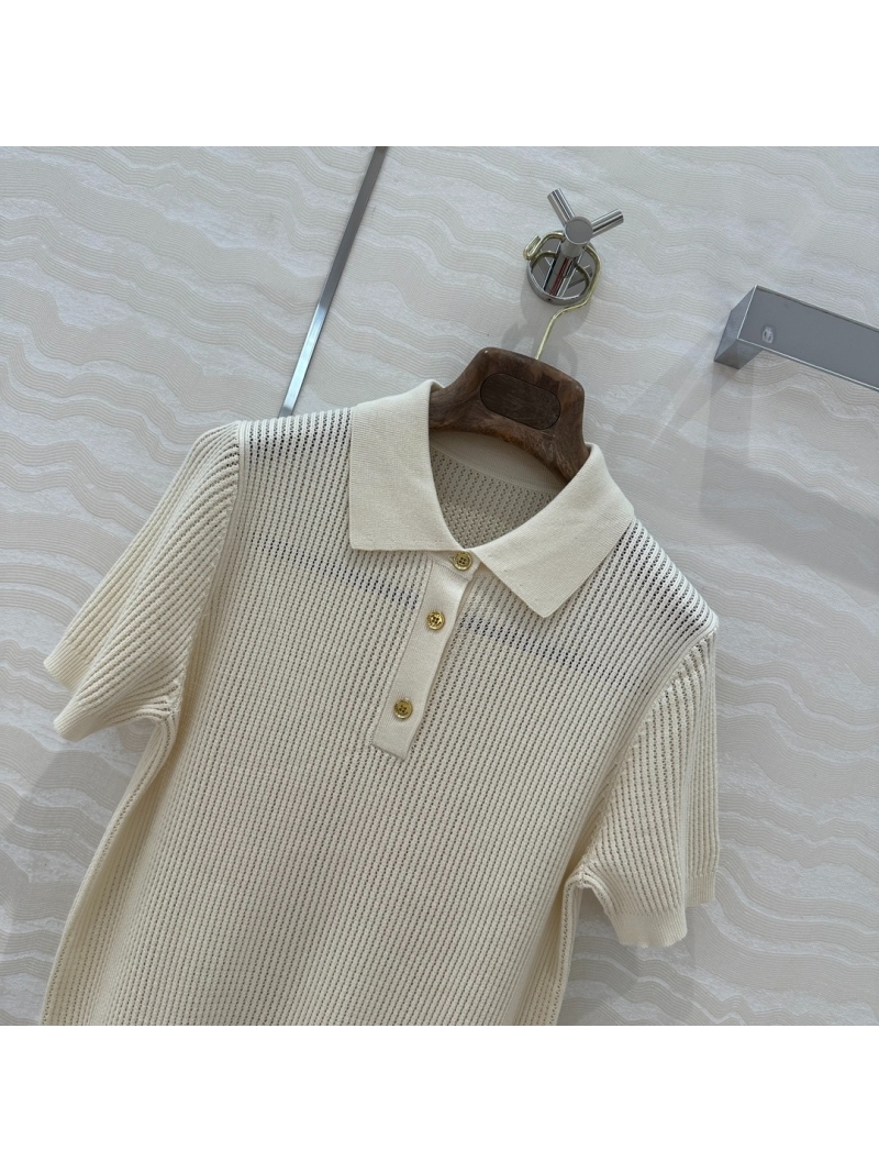 Loro Piana Spring/Summer 2025 Knit Polo Shirt Creme – Elegant Minimalism