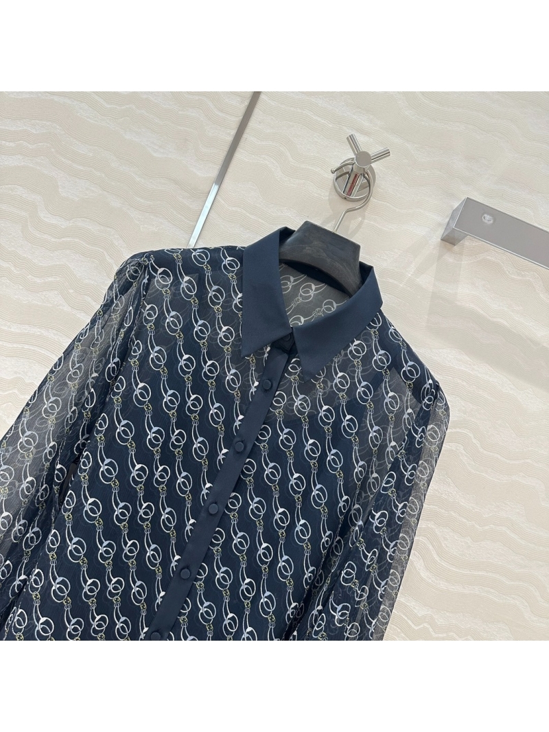 Gucci 25SS Elegant Chain Print Blouse in Black