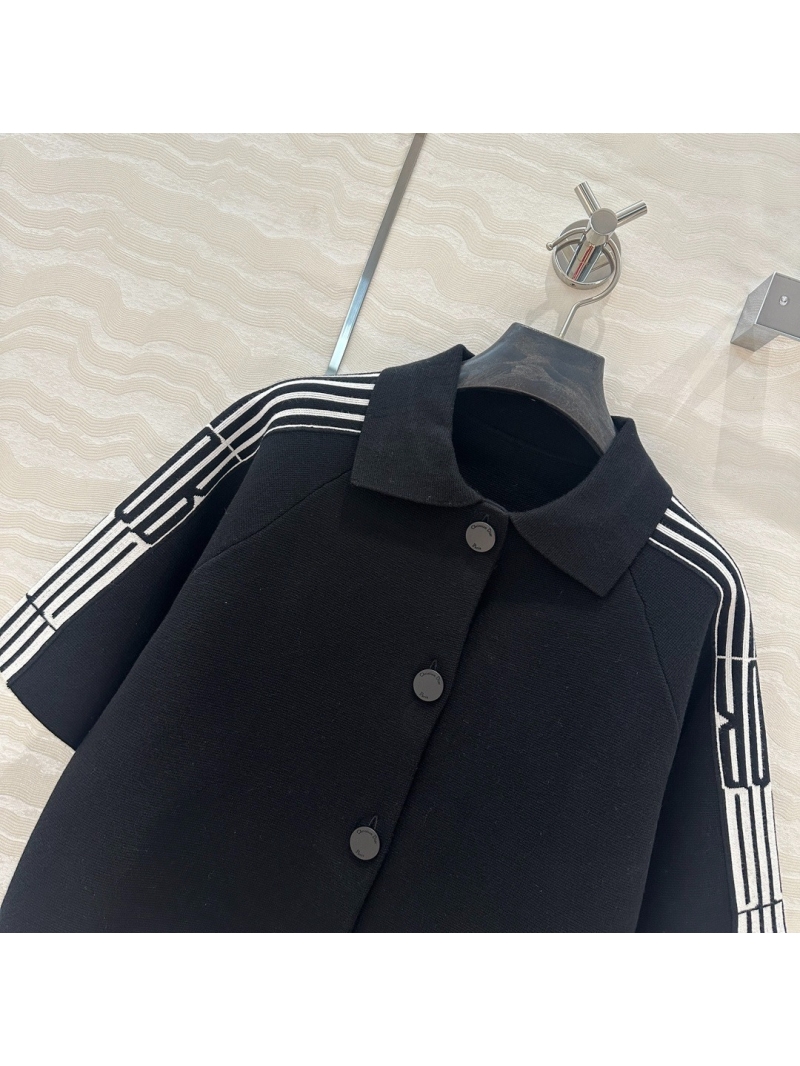 Dior MissDior Elegant Knit Short-Sleeve Cardigan – Black