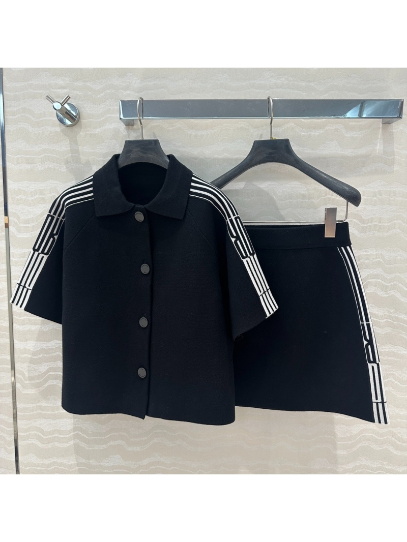 Dior MissDior Tennis-Inspired Knitted A-Line Skirt – Classic Black