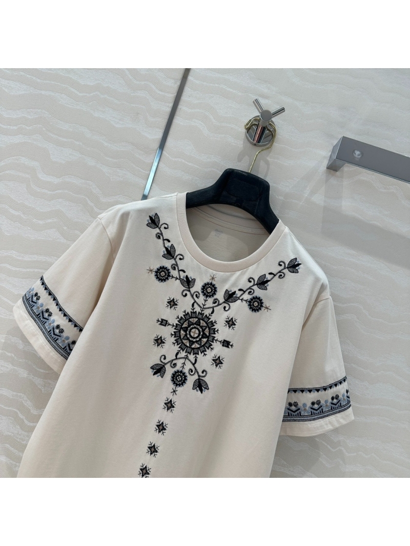 Max Mara South France Elegant Embroidered T-Shirt White