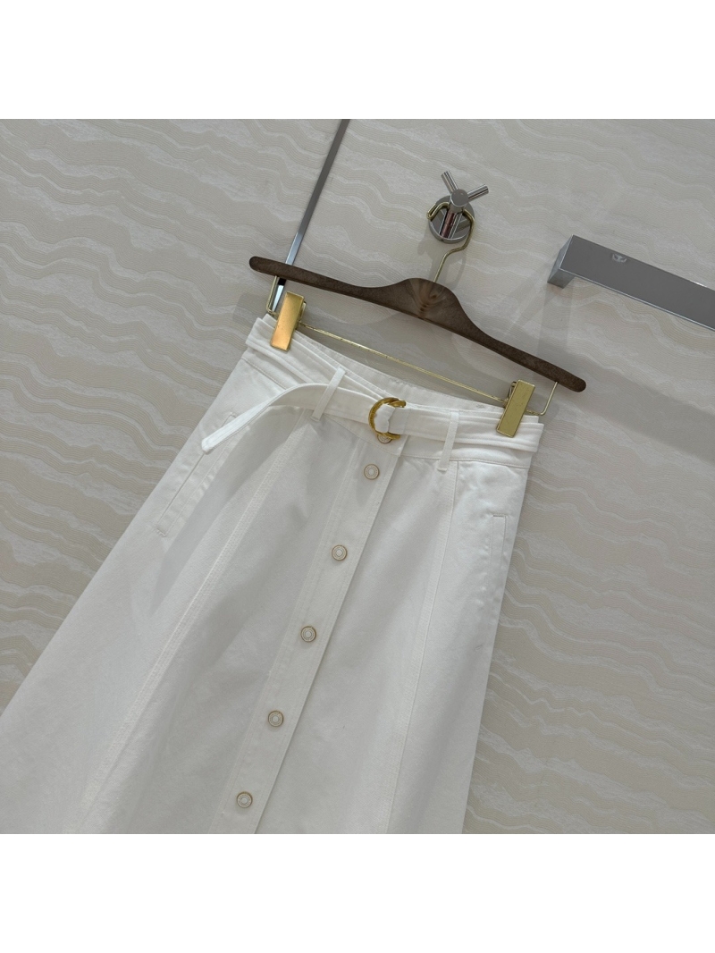 Zimmermann Timeless Elegance A-Line Skirt in Solid Color. White