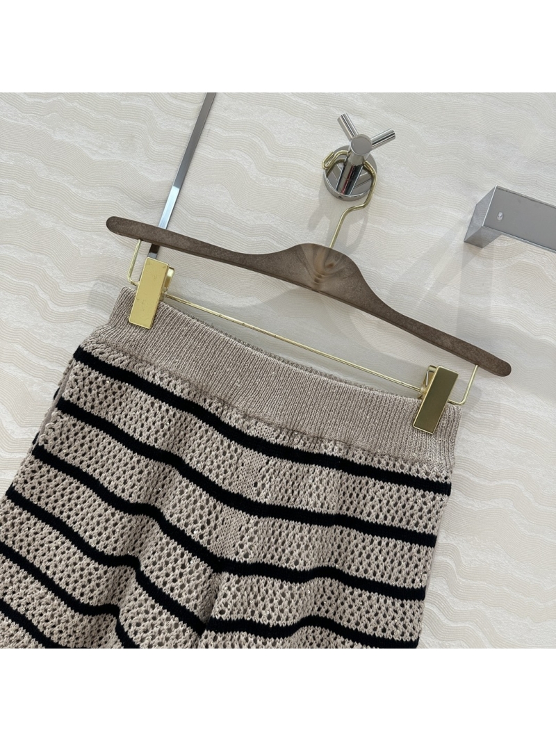 Brunello Cucinelli Italian Aesthetic Striped Luxury Shorts Beige
