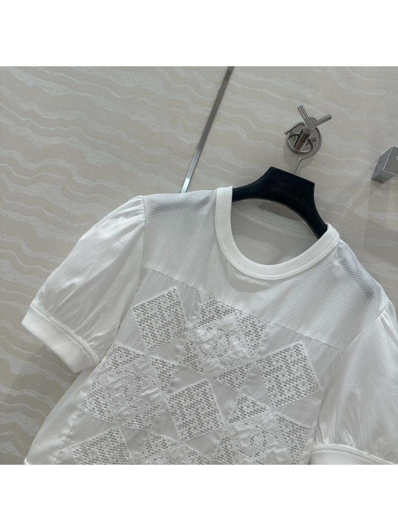 Chanel Coco Elegant Embroidered Blouse in White