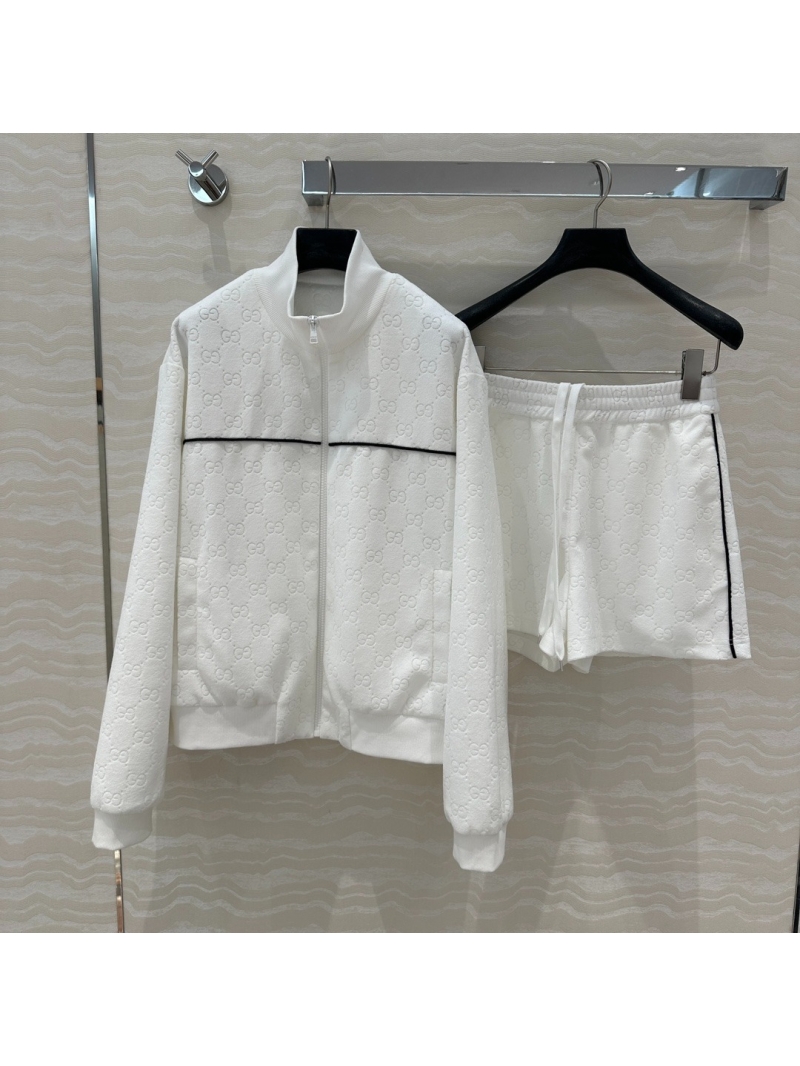 Gucci Youthful Spring Stylish Tracksuit Set White GG Pattern