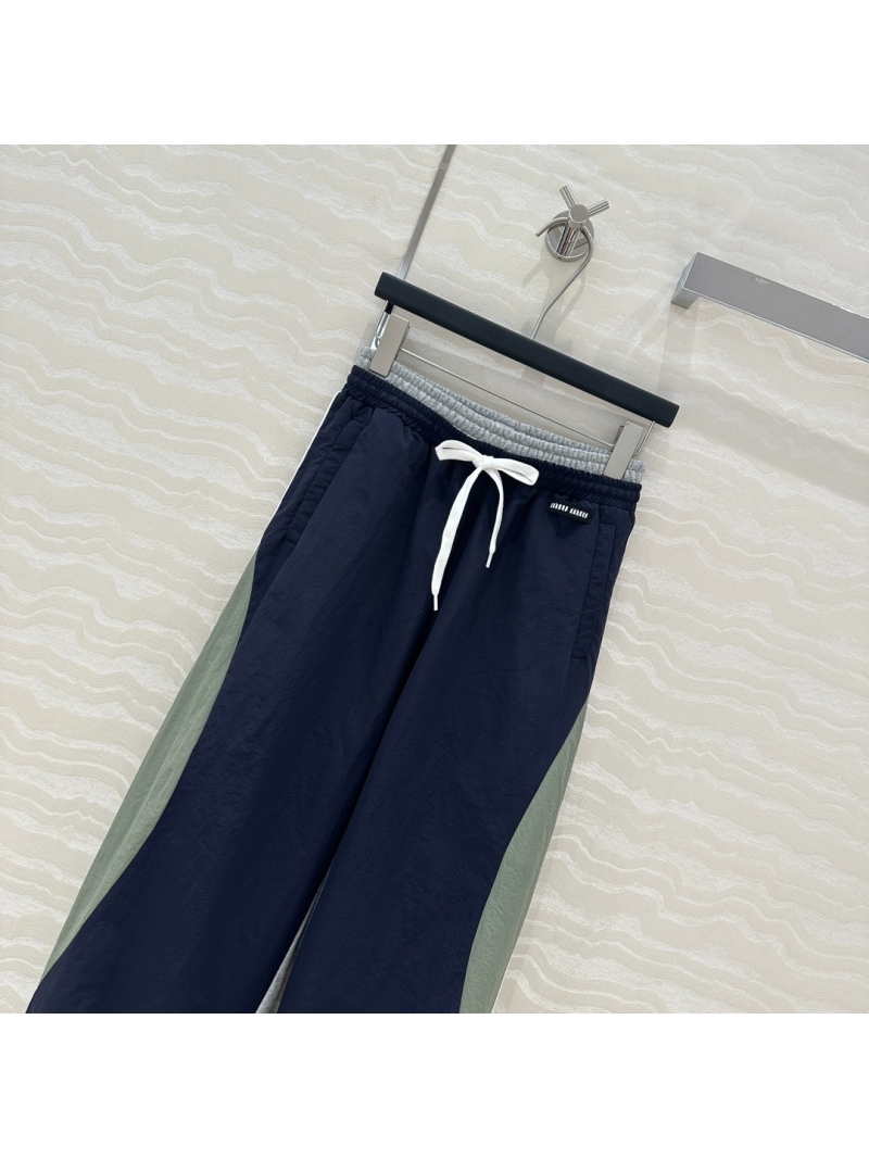Miu Miu Spring Summer Trendy Colorblock Pants Navy/Grey
