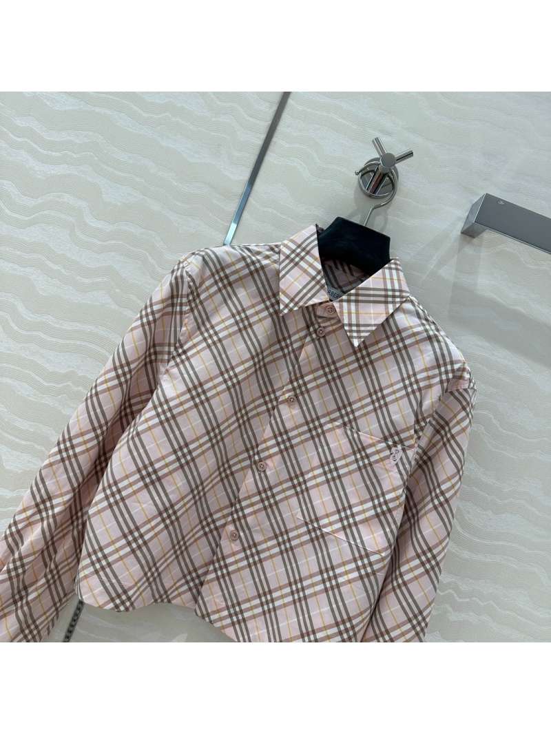 Burberry Vintage Preppy Plaid Shirt Beige with White