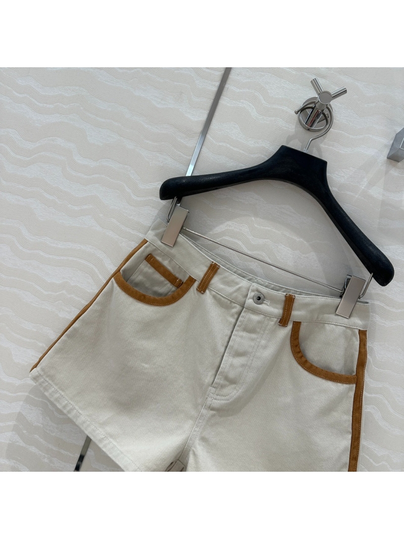 Miu Miu Retro Contrast Denim Shorts