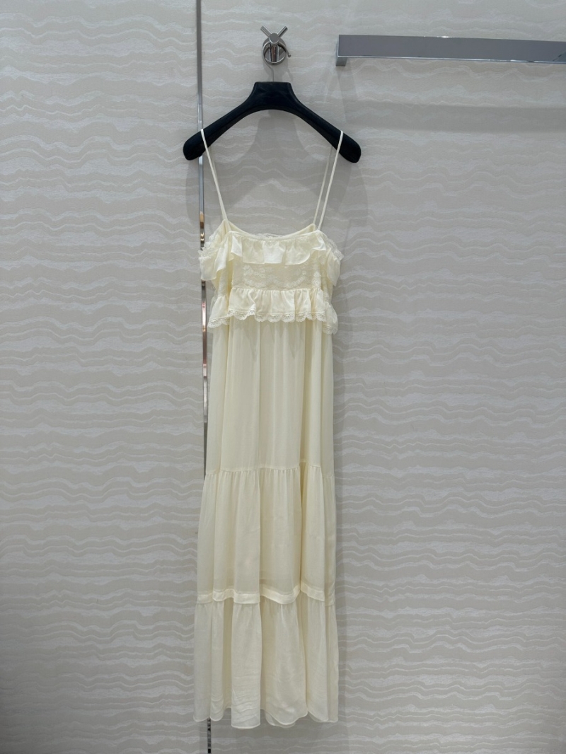 Chloe South France Vacation Elegant Strap Dress White