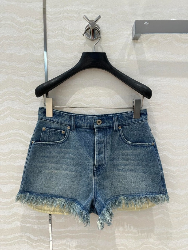 Loewe Retro Distressed Denim Shorts Blue Wash