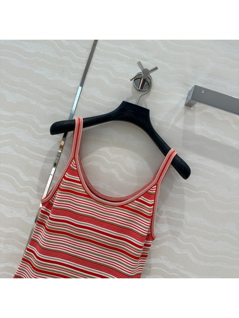 Fendi FF Summer Vibrant Rainbow Striped Tank Top