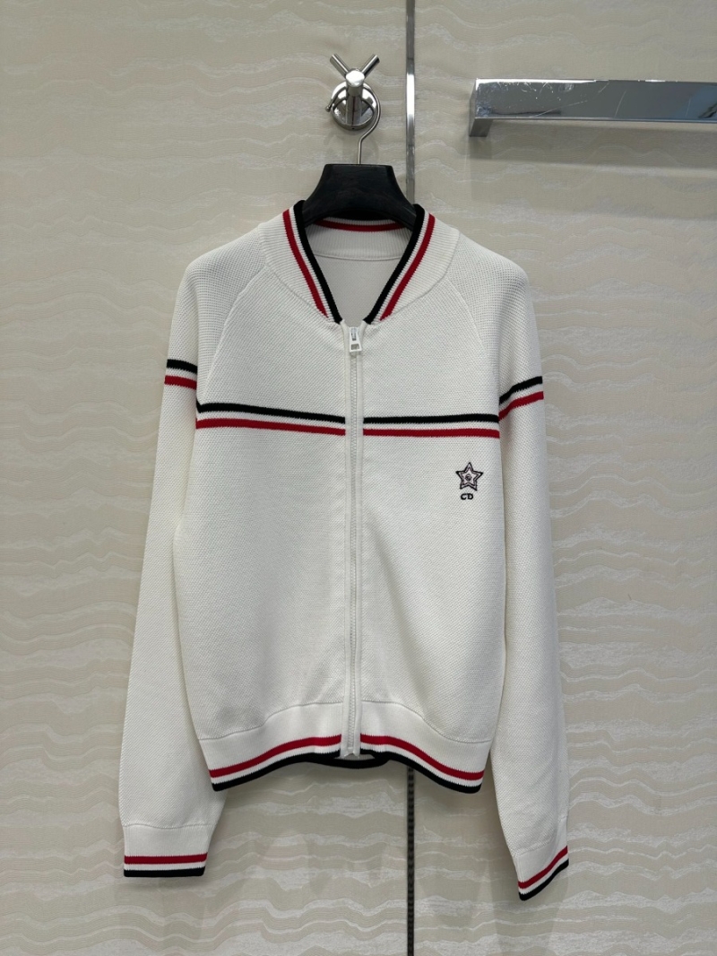 Dior Miss Dior Limited Edition Tennis Style Knitted Zip Jacket White