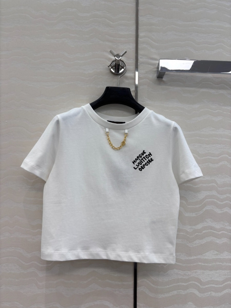 Louis Vuitton LV25 Spring Summer Nautical Series Embroidered Logo Ultra-Short T-Shirt