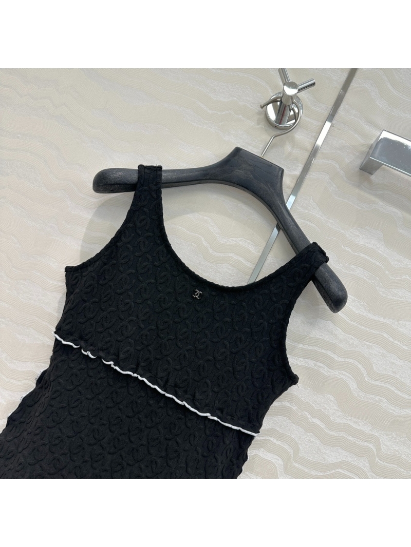 Chanel Coco Limited Edition Double C Logo Swimsuit Black