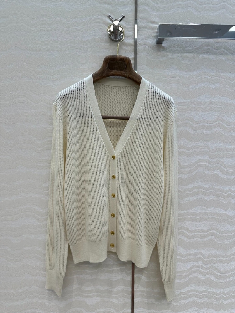Loro Piana Exclusive V-Neck Knitted Cardigan Creme
