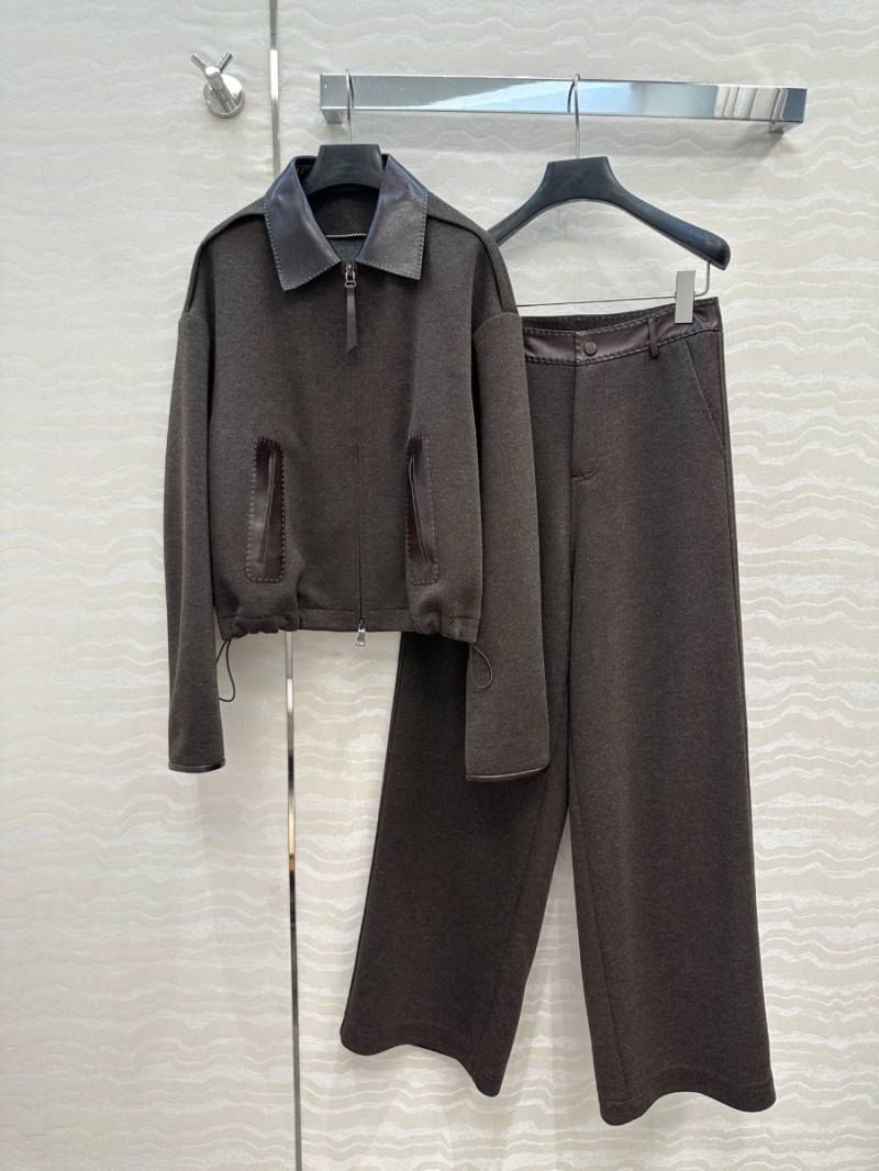 Hermès Limited Edition High-End Short Jacket in Deep Brown — Exclusive Custom Fabric, Acetate-Wool Blend, Leather Trim