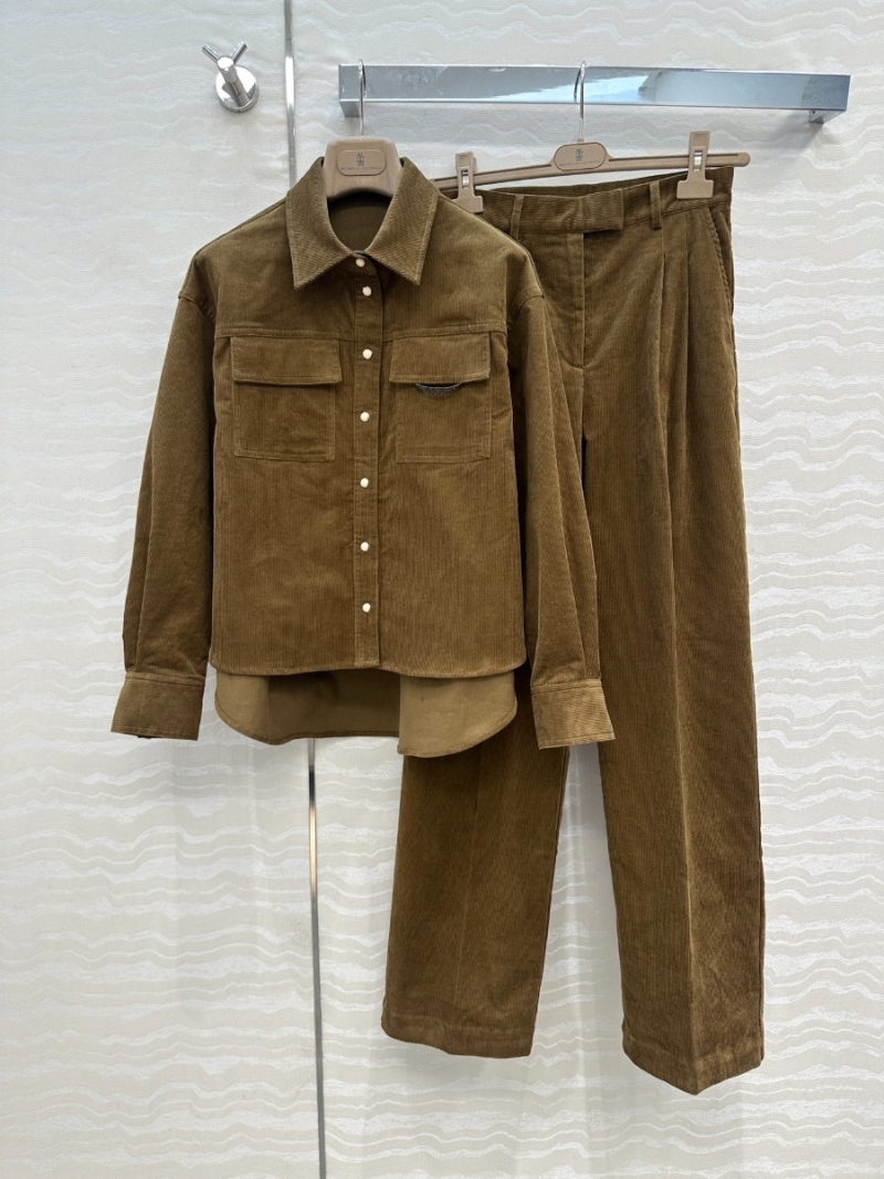 Brunello Cucinelli Corduroy Shirt Jacket: Timeless Caramel Brown, 3D Tailored Fit & Asymmetrical Hem