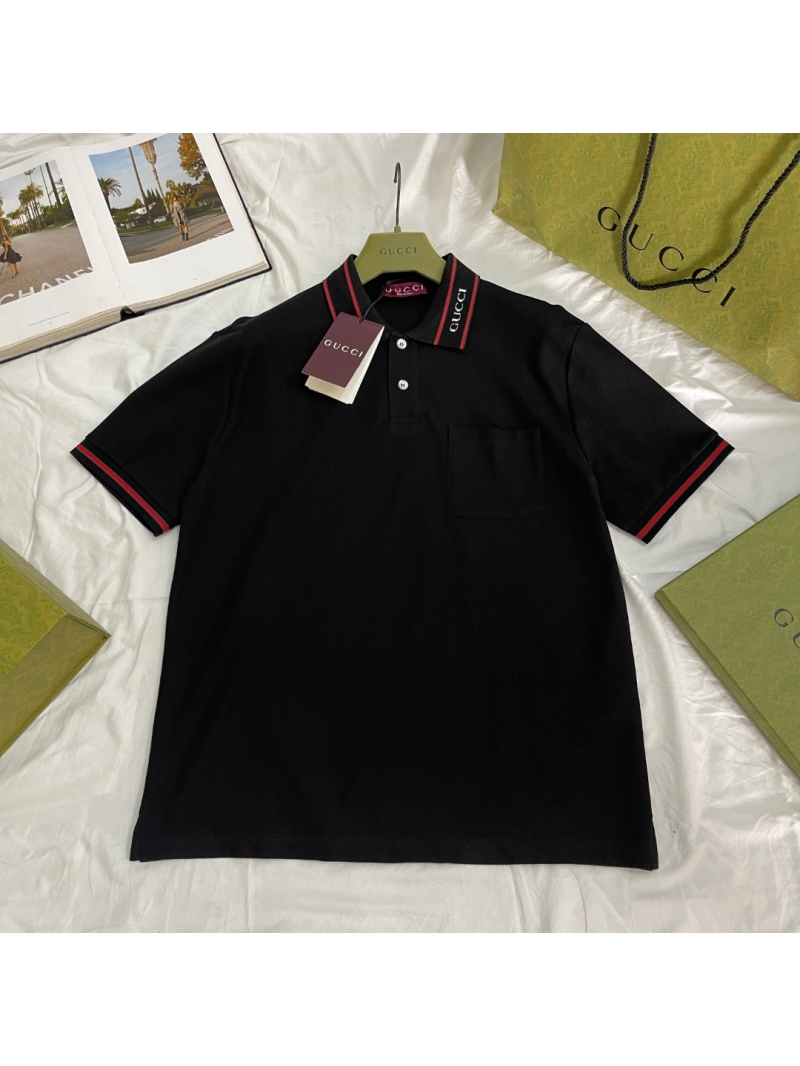 Gucci Spring 2025 Embroidered Polo Shirt Black