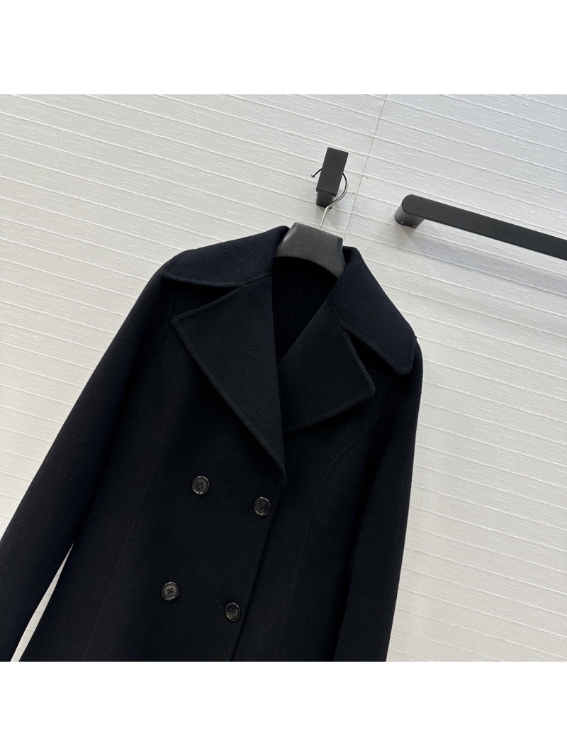 Alaia Autumn Winter French Vintage Black Wool Cashmere Coat