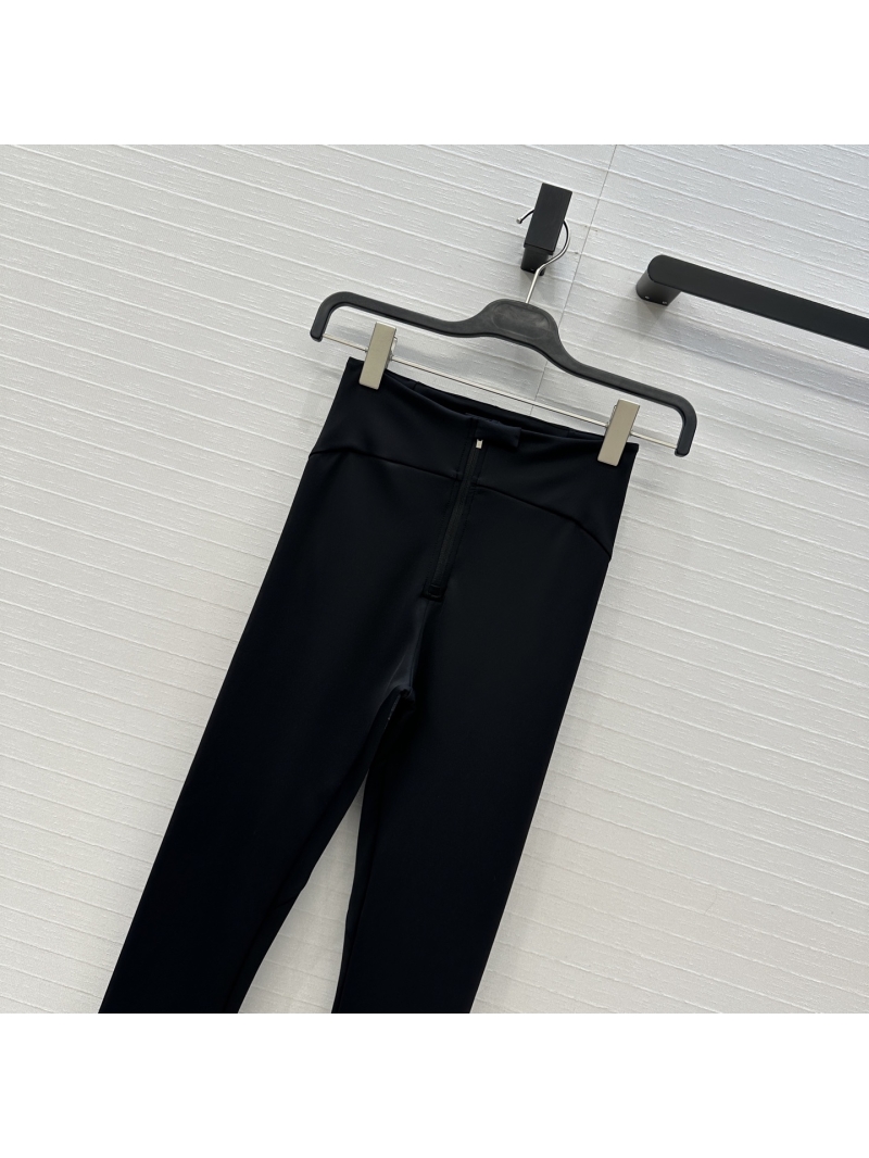 Alaia Black Sporty Leggings – High-Waisted Brushed Nylon-Polyamide Blend, Logo Print, Chopstick Legs Essential