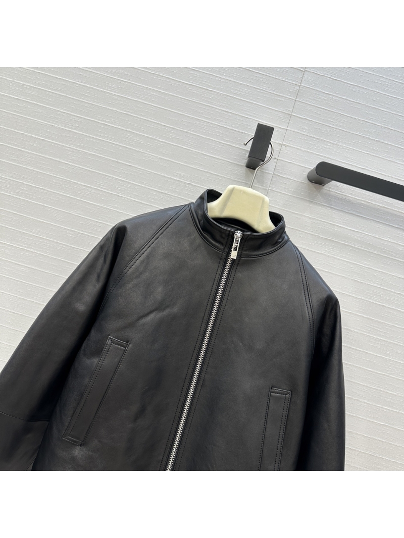 Alaia Signature Black Quilted Sheepskin Leather Urban Modern Biker Jacket