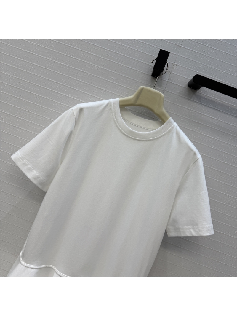 Alaia Signature Ruffle-Hem Pure Cotton T-Shirt