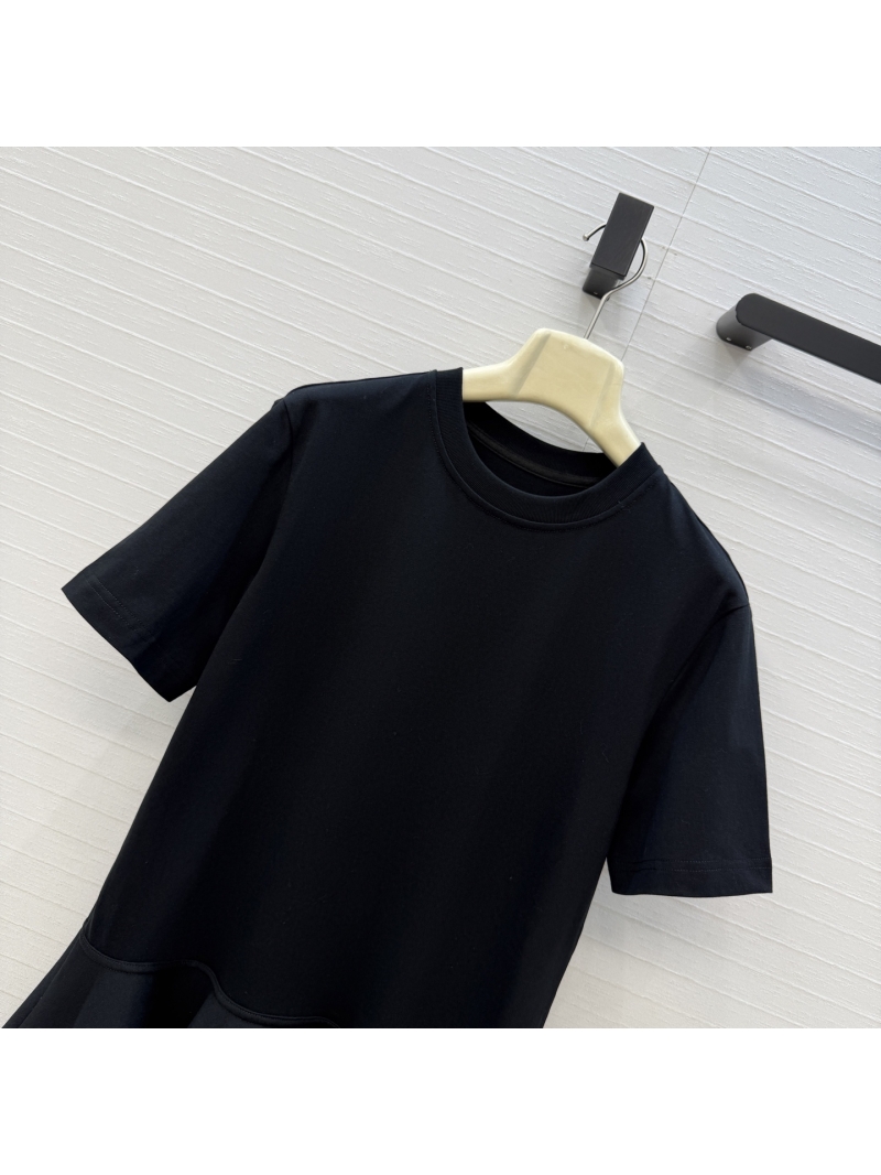 Alaïa Signature Pure Cotton Ruffle-Hem Slim Fit T-Shirt