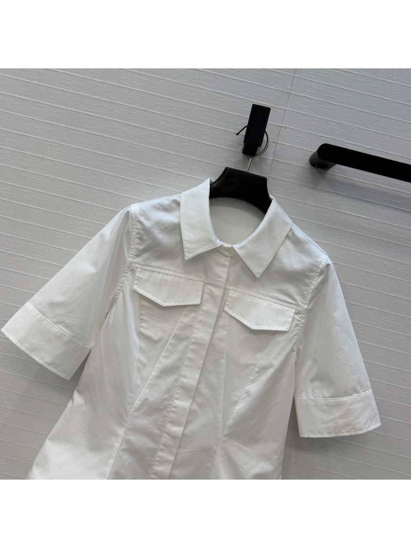 Alaia Tailored Short-Sleeve Shirt in Crisp White
