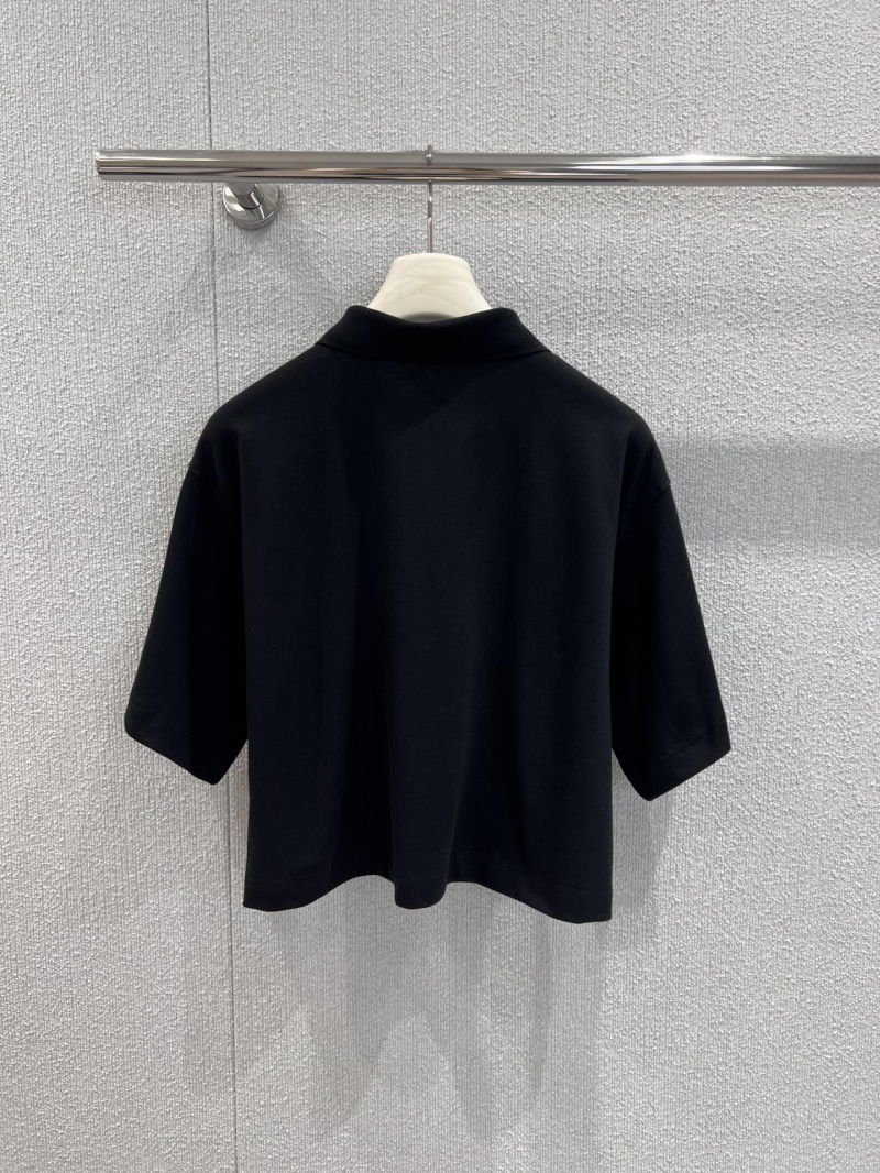 Alexander Wang Black Embroidered Logo Short-Sleeve Polo T-Shirt | Exclusive Luxe Design