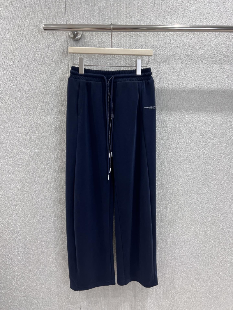 Alexander Wang 25SS Spring Summer Embroidered Drawstring Casual Pants Deep Blue - Exclusive Edition