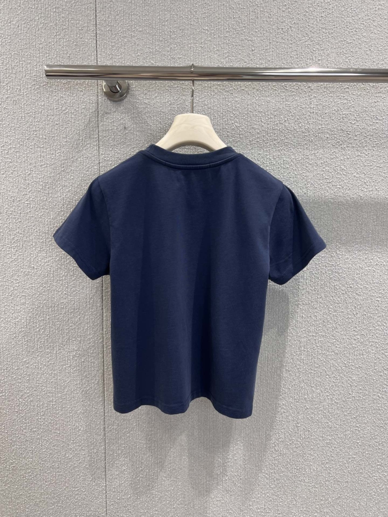 Alexander Wang 25SS Spring Summer Blue Letter Crew Neck T-Shirt - Exclusive Luxe Edition