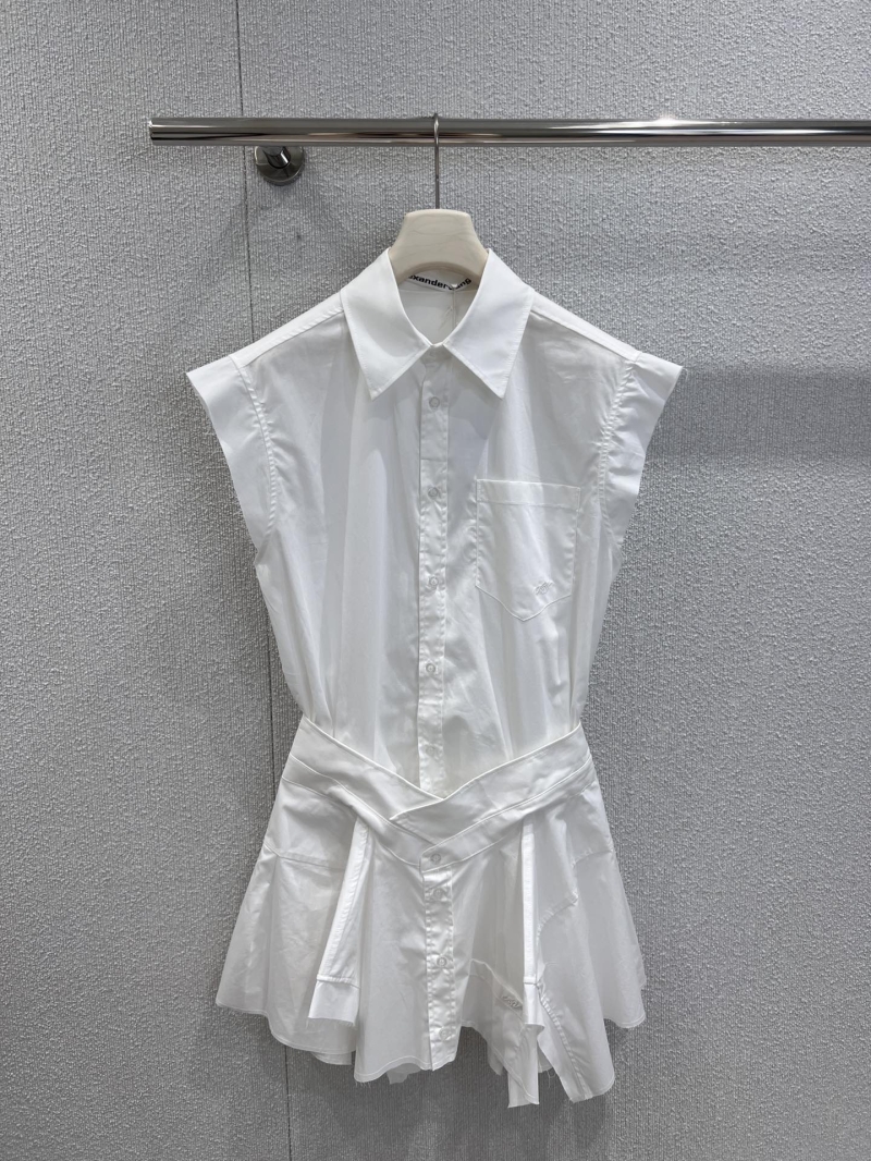 Alexander Wang Early Fall Cotton Poplin Asymmetric Shirt Dress - Exclusive Design