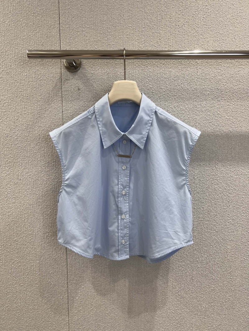 Alexander Wang Spring/Summer 2025 Sleeveless Shirt & Shorts Set in Light Blue - Exclusive Luxe Edition