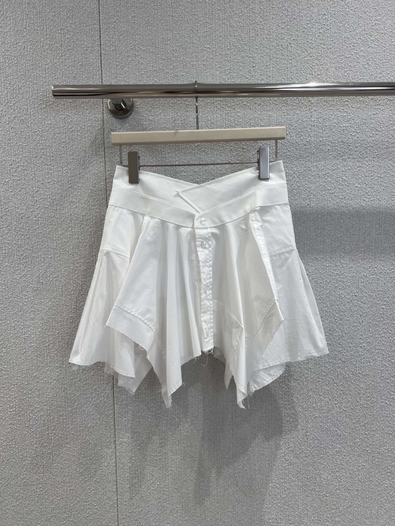 Alexander Wang 25SS High-Waist Asymmetrical Sport Skirt - Luxe Cotton Poplin