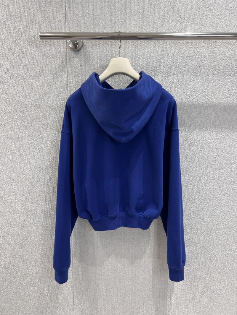 Alexander Wang Exclusive Klein Blue Embroidered Hooded Sweatshirt - Luxe Cropped Design