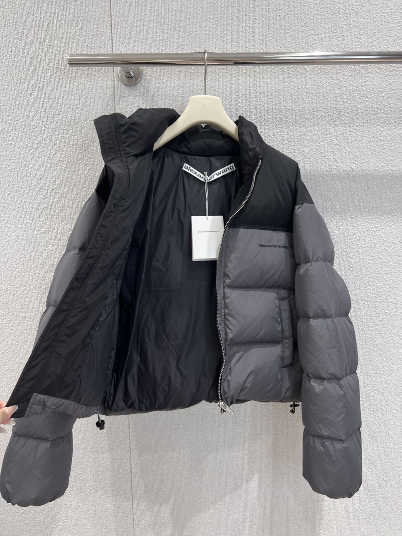 Alexander Wang Quilted Color-Block Puffer Jacket | Black & Charcoal | Featherlight Water-Resistant Nylon