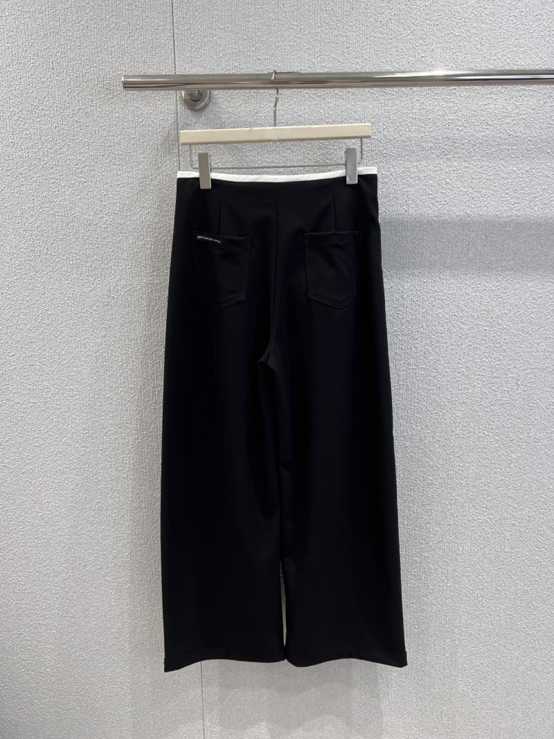 Alexander Wang Elevated Wide-Leg Trousers | Contrasting Waistband | Black