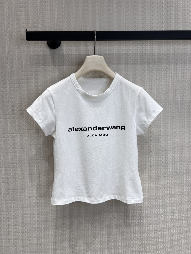 Alexander Wang Slim-Fit Pointelle Logo T-Shirt in White