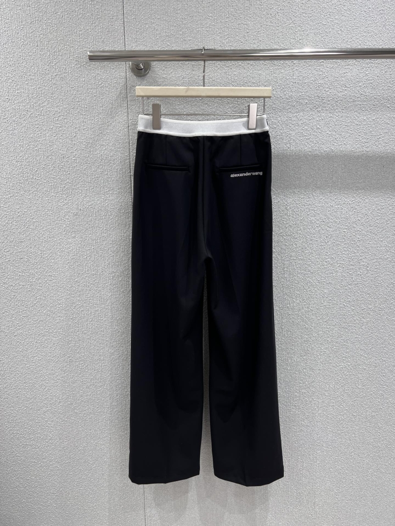 Alexander Wang Wide-Leg Logo Trousers - Matte Black Signature Luxe