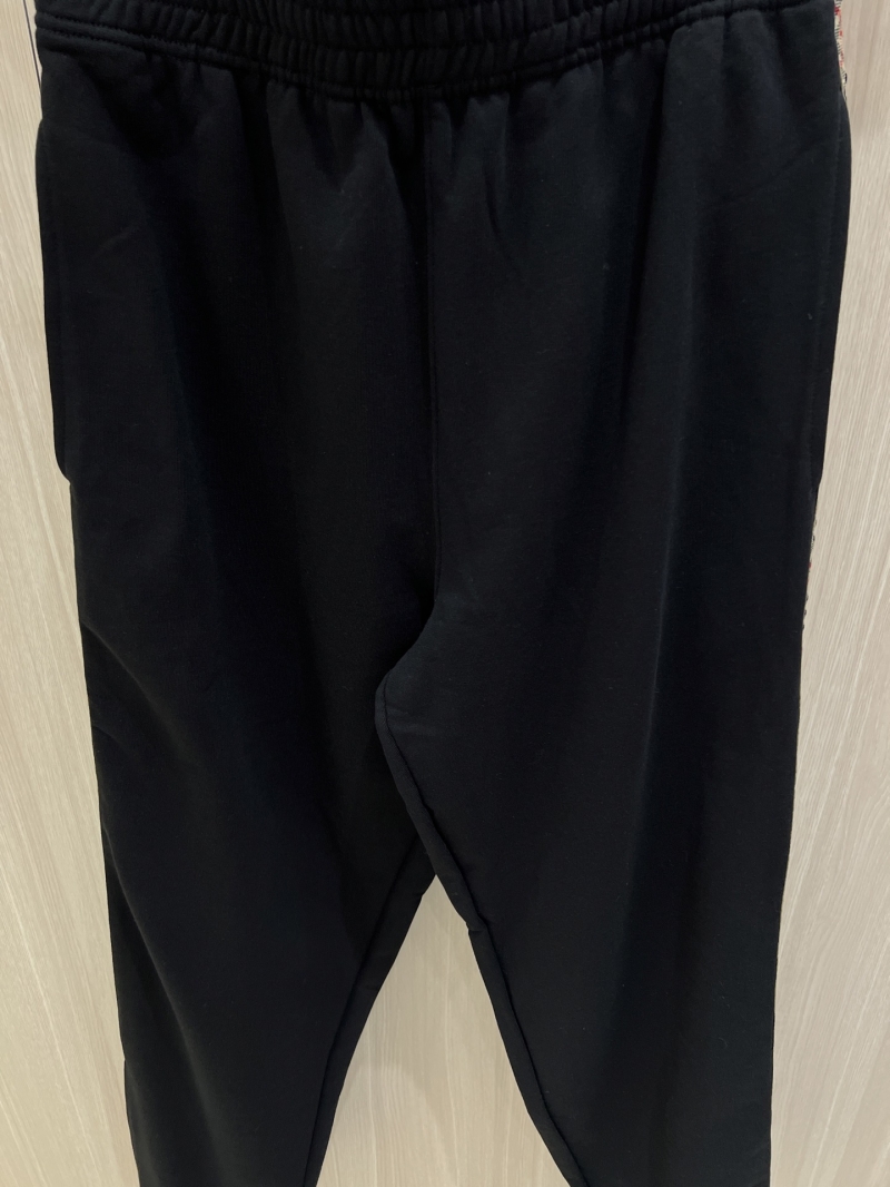 Balenciaga Black Jogger Pants with Ribbed Trim - Luxe Cotton Blend